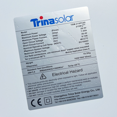 การพิมพ์ฉลากบาร์โค้ด PET แบบกาว Matte Silver Thermal Transparent Polyester Sticker
