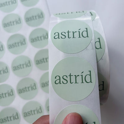 ภาพข้อความที่กำหนดเองการพิมพ์กาวสติกเกอร์ฉลากกลมสติกเกอร์ไวนิลกันน้ำม้วน