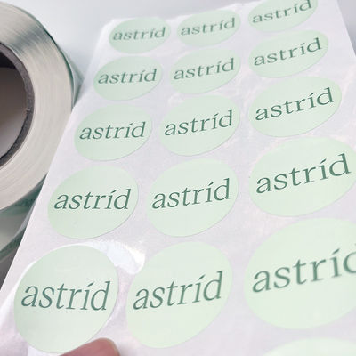 ภาพข้อความที่กำหนดเองการพิมพ์กาวสติกเกอร์ฉลากกลมสติกเกอร์ไวนิลกันน้ำม้วน