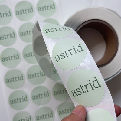 ภาพข้อความที่กำหนดเองการพิมพ์กาวสติกเกอร์ฉลากกลมสติกเกอร์ไวนิลกันน้ำม้วน