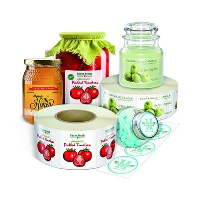 สติกเกอร์ไวนิลกาวขวดสีเหลืองอำพันขนาด 76 มม. กันน้ำ