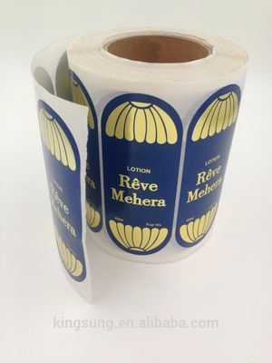 การพิมพ์แบบกำหนดเอง Hot Gold Stamp Label Sticker Paper Roll