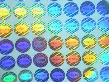 สติกเกอร์โฮโลแกรมสีเงิน ISO9001 2008 CMYK สติกเกอร์โฮโลแกรมความปลอดภัยแบบกำหนดเอง