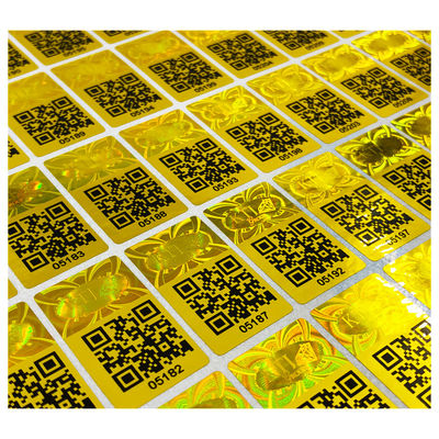 ไวนิล QR Code โฮโลแกรม Tamper Evident Security Labels