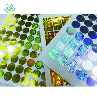 การพิมพ์ UV ฉลากการป้องกันการงัดแงะที่เห็นได้ชัดสติกเกอร์โฮโลแกรมสำหรับใบรับรอง