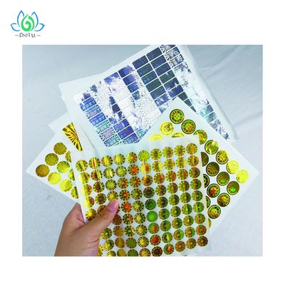 การพิมพ์ UV ฉลากการป้องกันการงัดแงะที่เห็นได้ชัดสติกเกอร์โฮโลแกรมสำหรับใบรับรอง