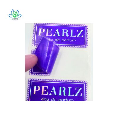 สติกเกอร์งัดแงะกันน้ำสีน้ำเงินสำหรับขวดพิมพ์ฉลากกาวในตัวบนม้วน