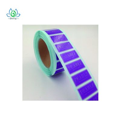 สติกเกอร์งัดแงะกันน้ำสีน้ำเงินสำหรับขวดพิมพ์ฉลากกาวในตัวบนม้วน