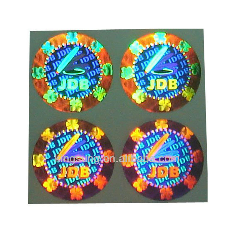สติกเกอร์โฮโลแกรมความปลอดภัยสี ISO9001 2008 CMYK สำหรับใบรับรอง